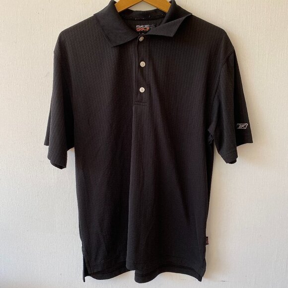 RBK Men's Golf Polo Shirt Medium Black Collared M - Picture 1 of 3
